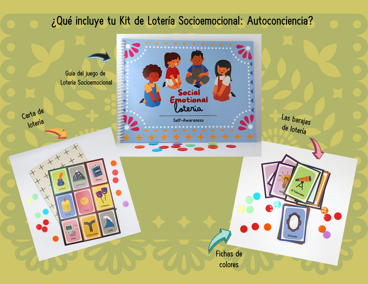 En Español - Lotería Socioemocional: Autoconciencia (Juego instructivo y currículo)